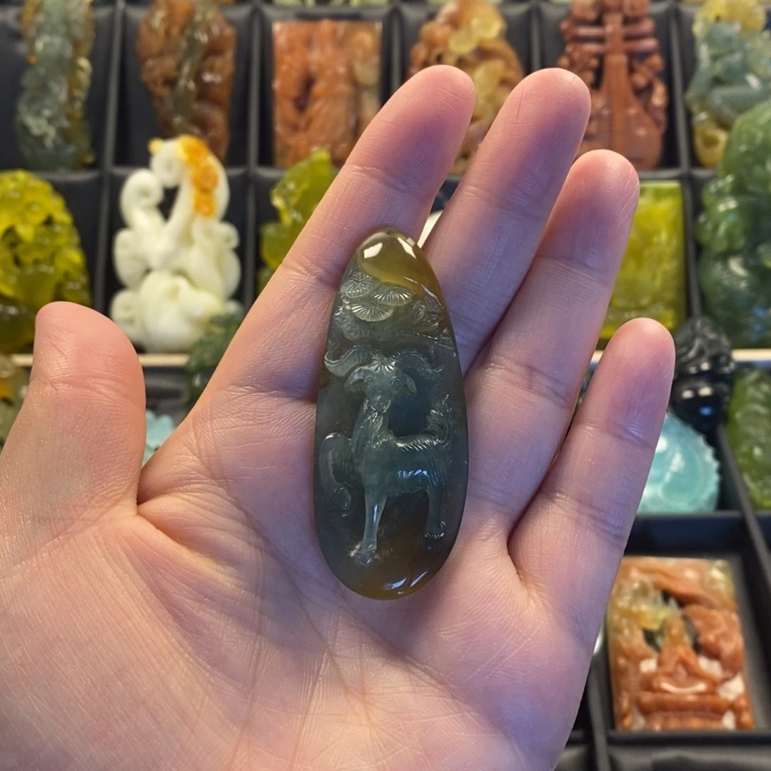蛇纹石玉合金颈饰