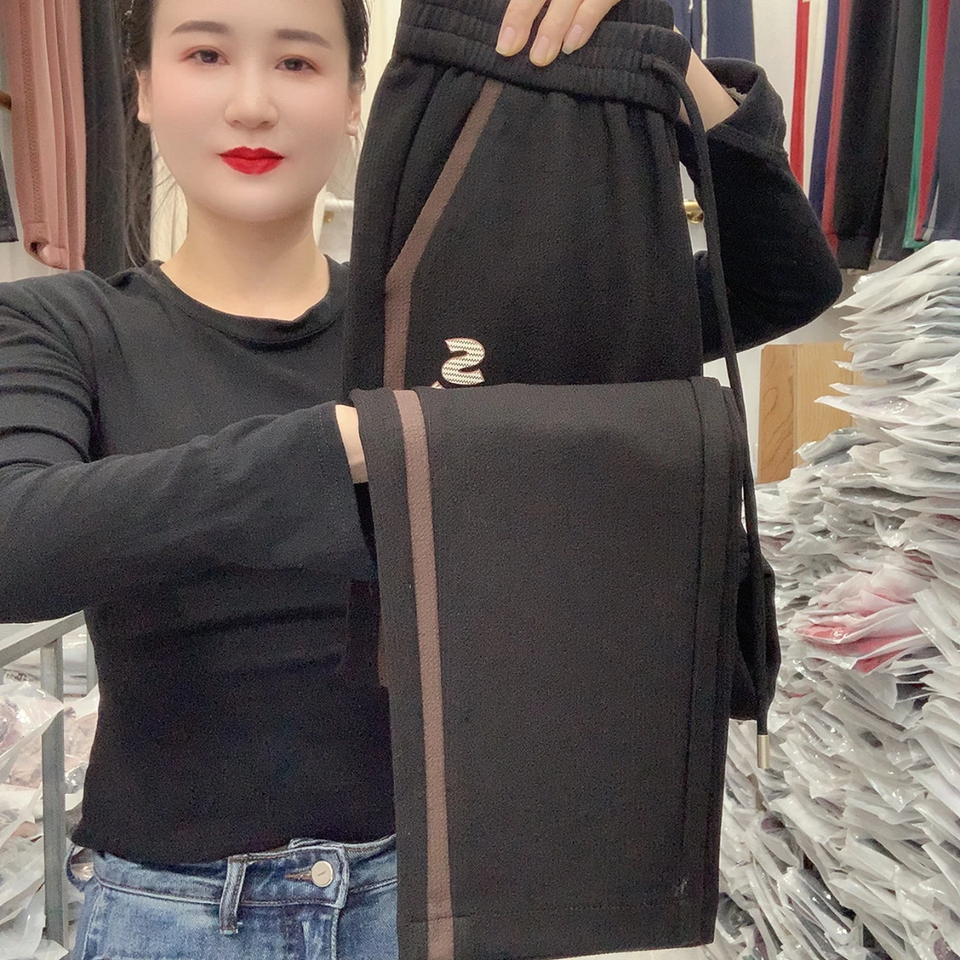 8775春季新款休闲裤显瘦高腰宽松洋气百搭弹力小脚筒裤时尚妈妈裤