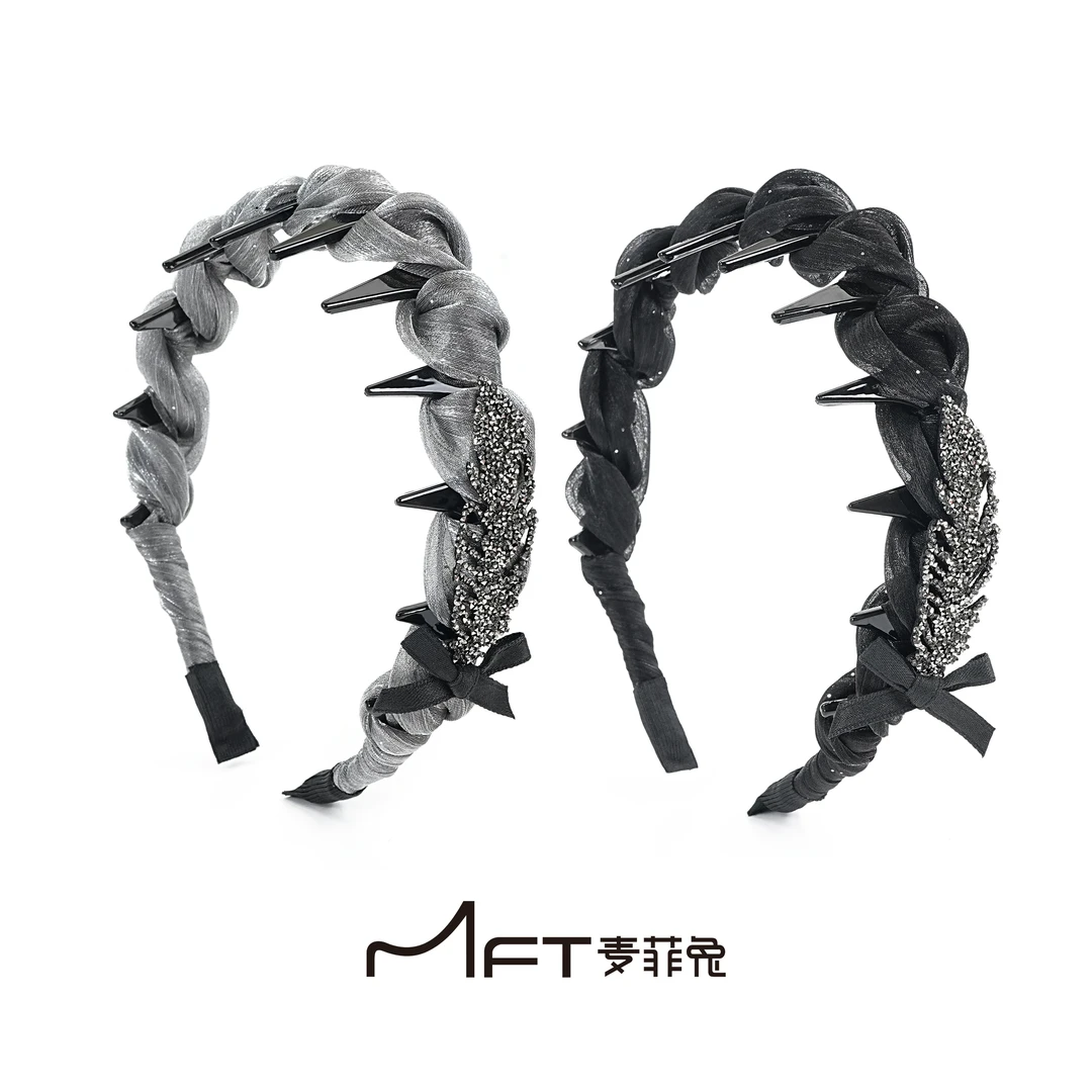金枝玉叶发箍韩系复古网纱带齿防滑高颅顶显脸小百搭头箍发饰