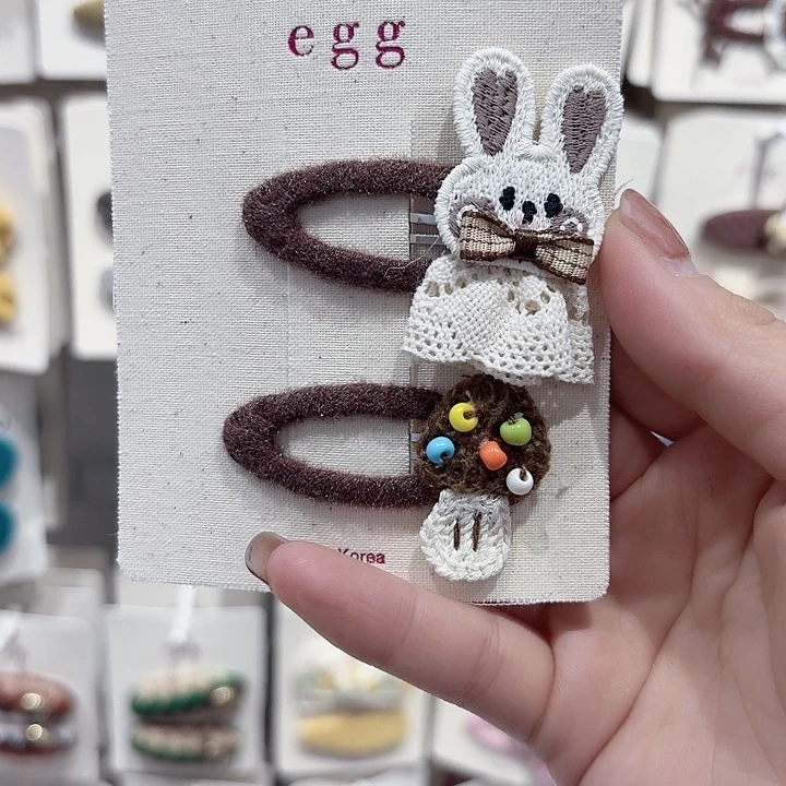 皮质非金属泡菜儿童发夹