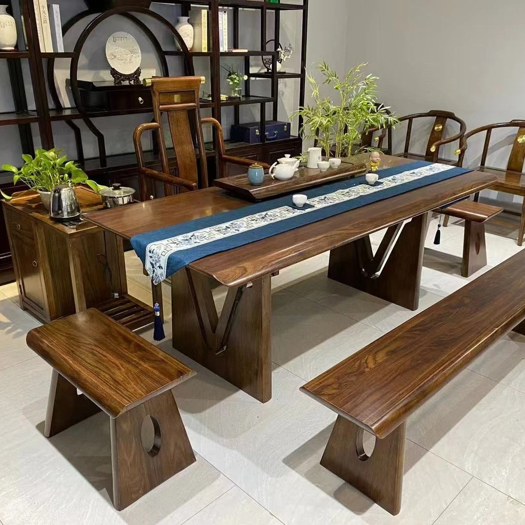1.8米乌金木大板树根茶台家具，带茶水柜，炉，茶盘茶道高颜值