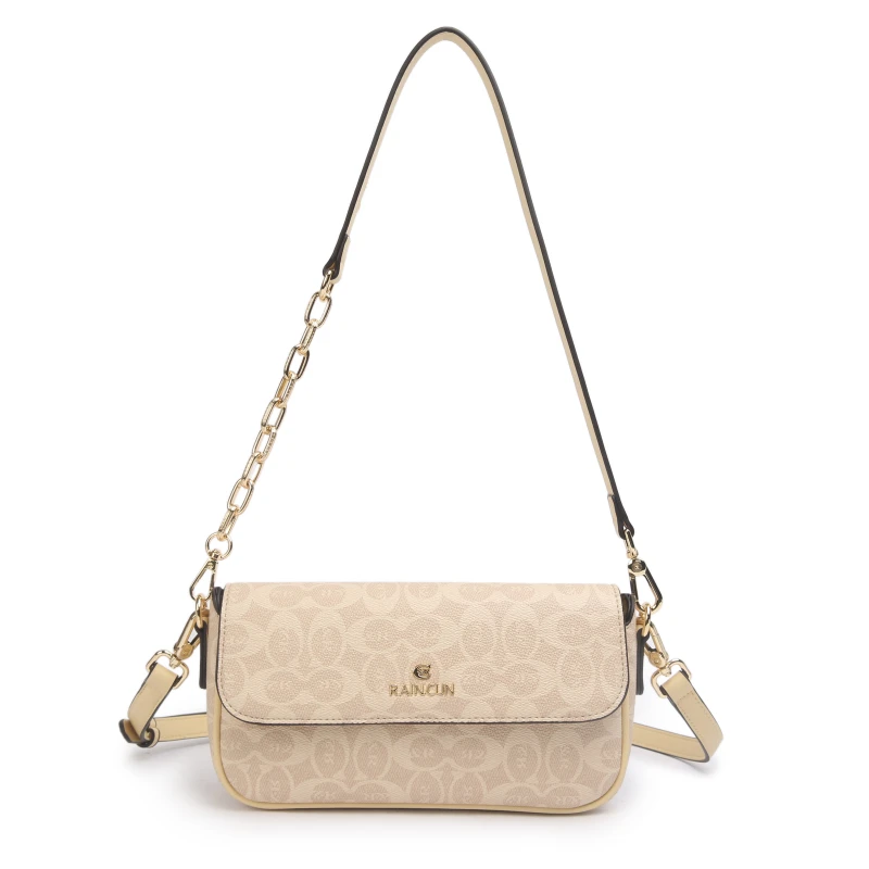 【佐伊甄选】BF-66303-米黄轻奢女士时尚百搭小众真皮单肩挎包