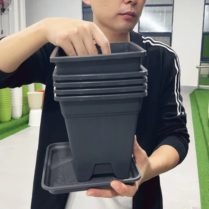 方盆口16高18黑色5只带托