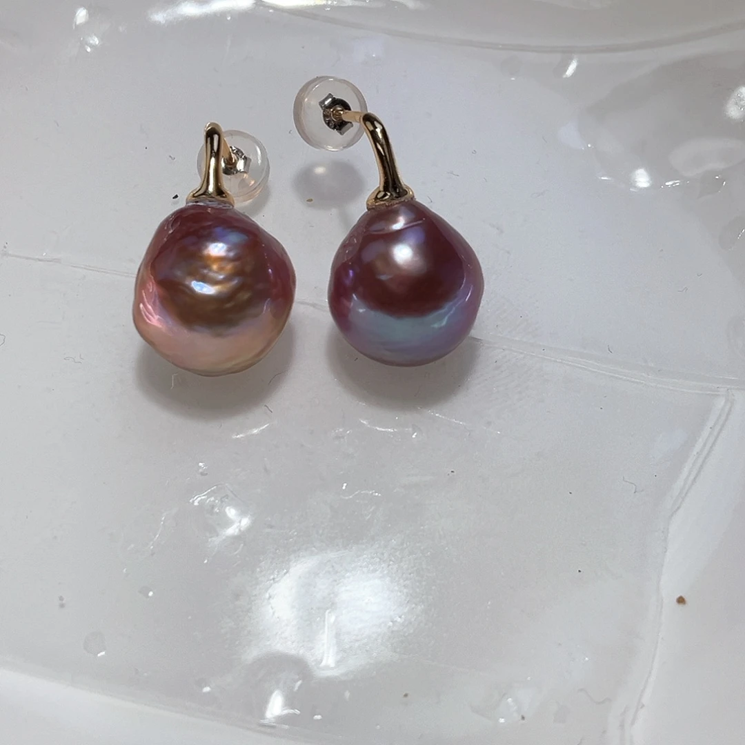 淡水珍珠耳饰银S925镶嵌