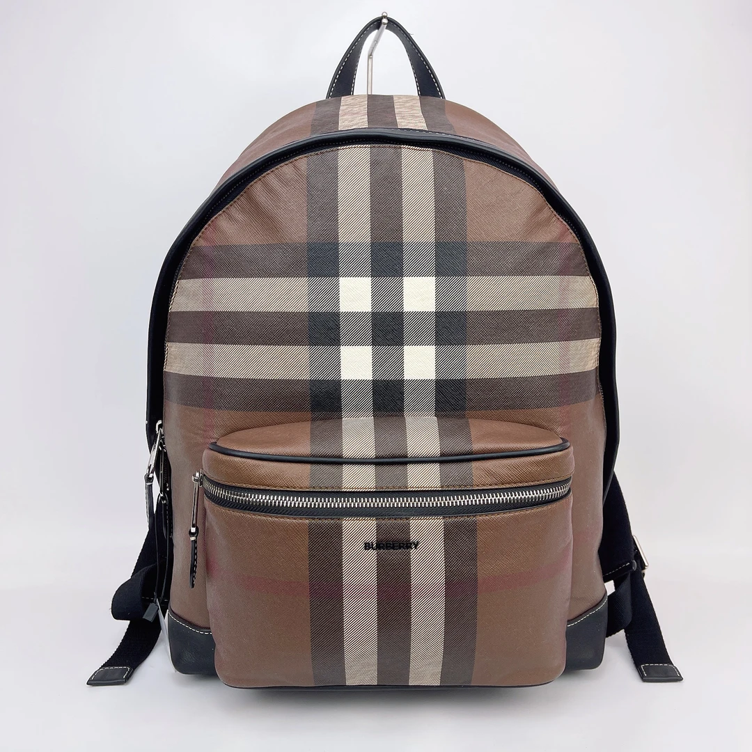 95新 BURBERRY/博柏利 博柏利 棕色条纹双肩包 底长30 N970