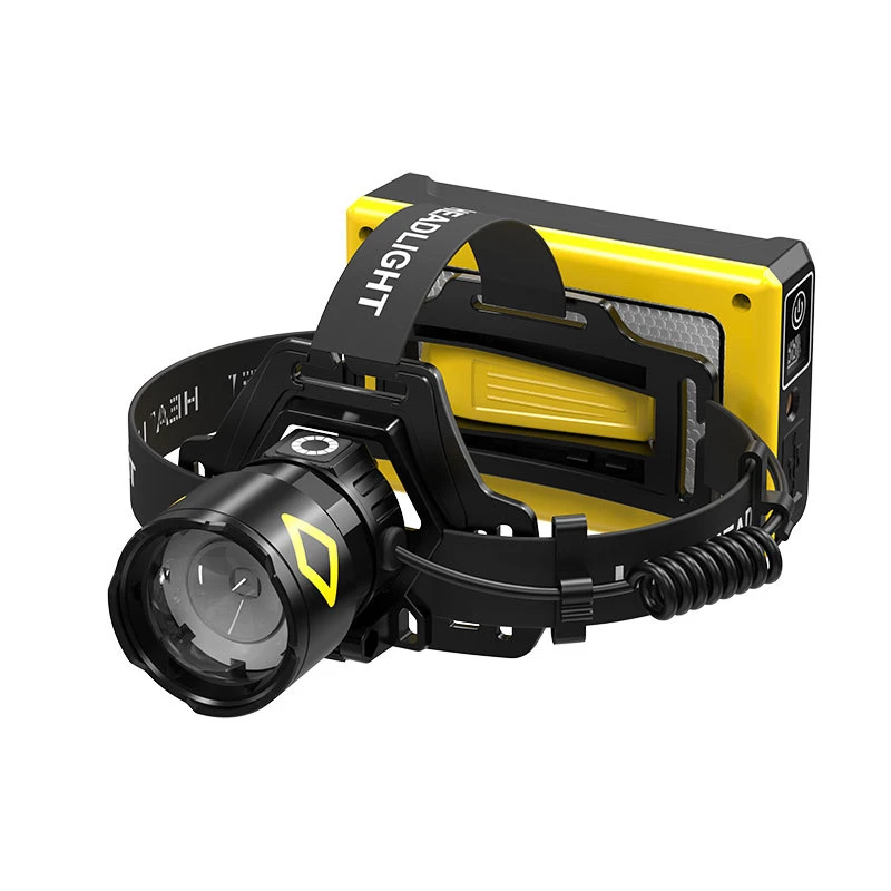 多功能强光户外头灯露营骑行夜钓充电超亮可变焦头灯