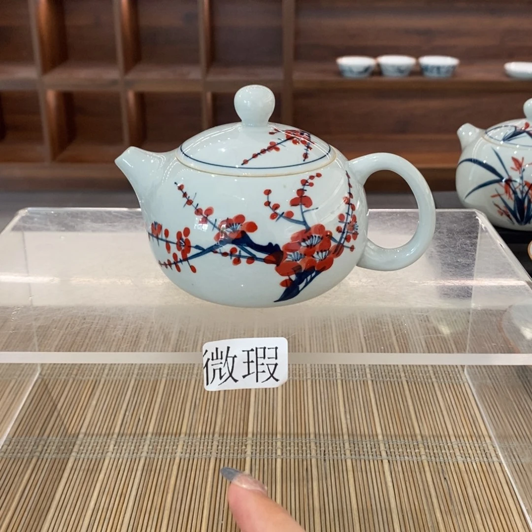 釉下手绘茶具微瑕手工绘制