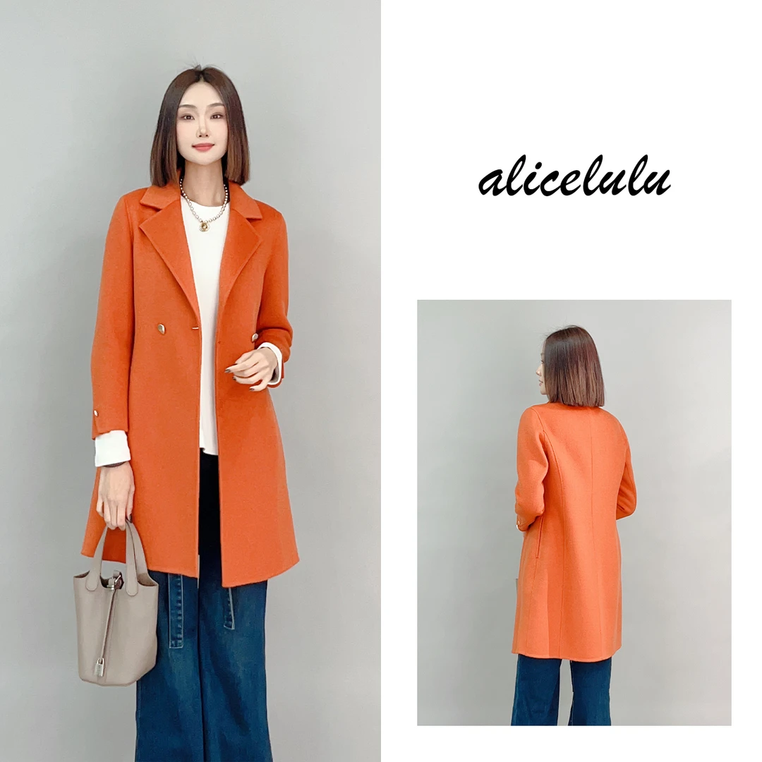 2 ALICE 橙心如意毛呢大衣 优雅橙红 绵羊毛 S2141622Ur