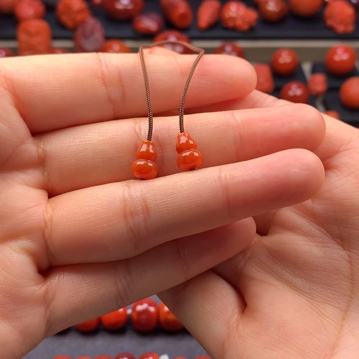 南红玛瑙未镶嵌葫芦弟子珠6MM+