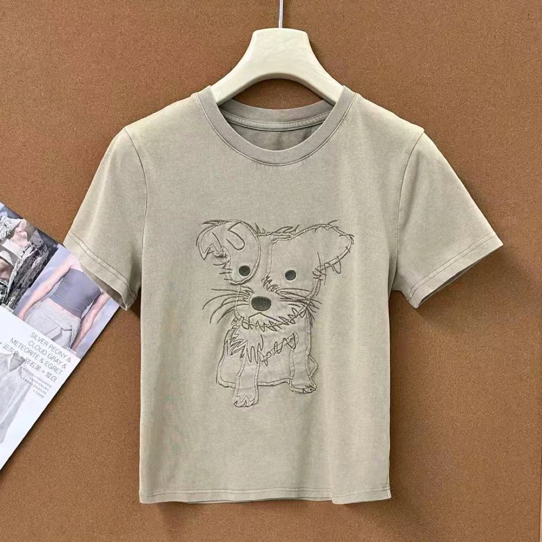 605纯色小狗t短袖kimss