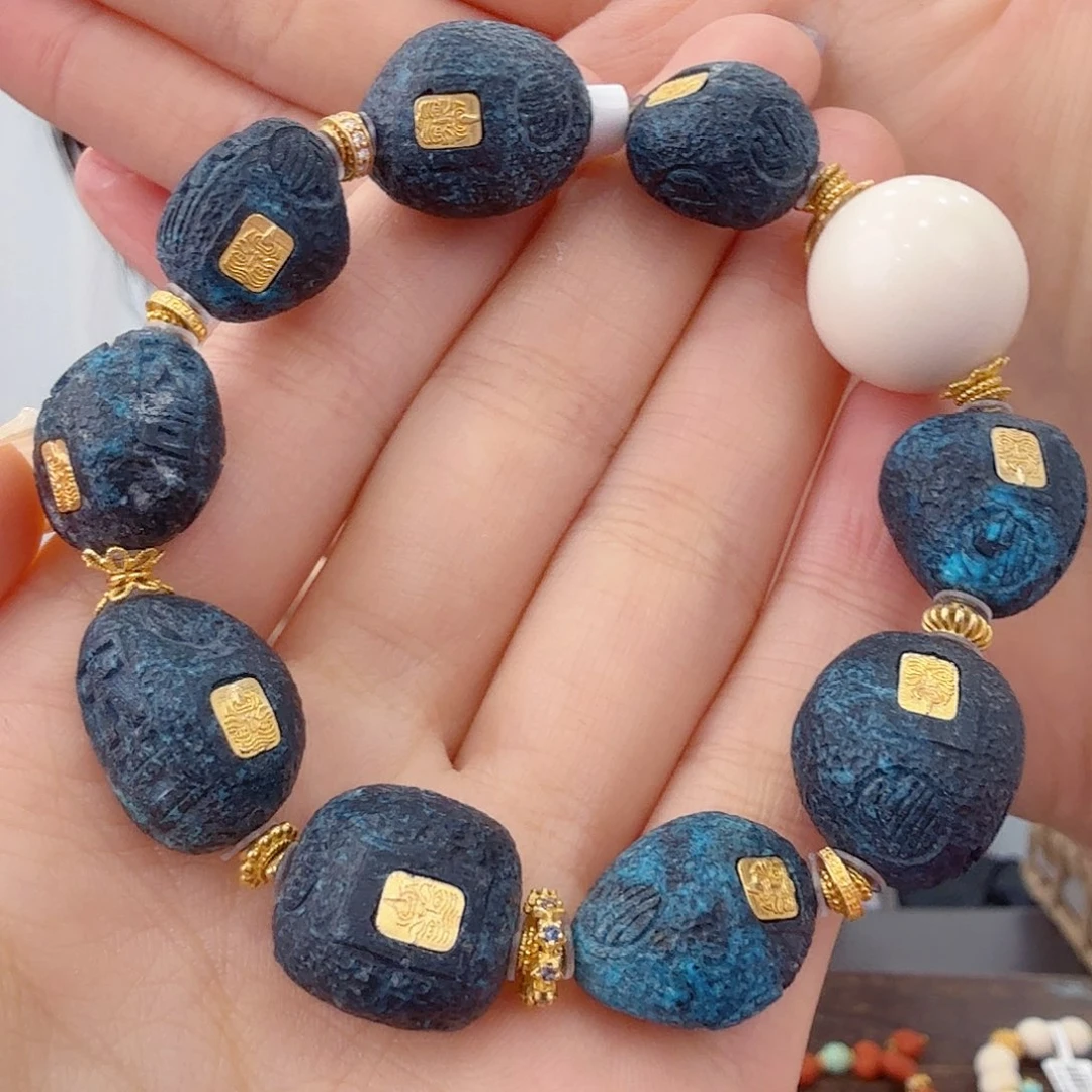 绿松石18K金镶嵌珠宝奇石