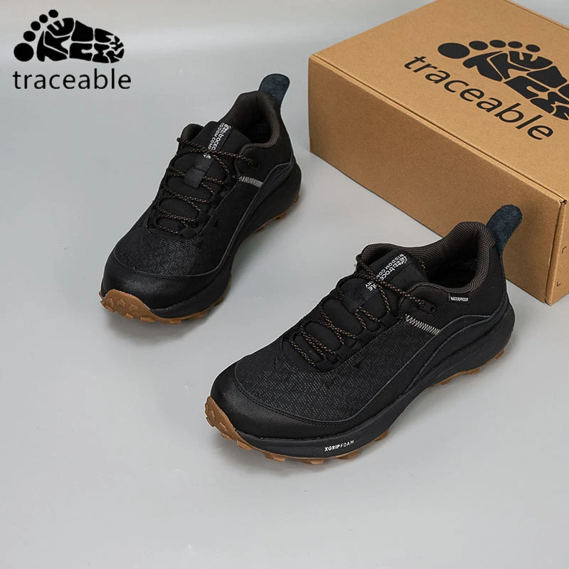 男系带户外运动低帮回弹皮革拼接防水防滑耐磨登山traceable鞋