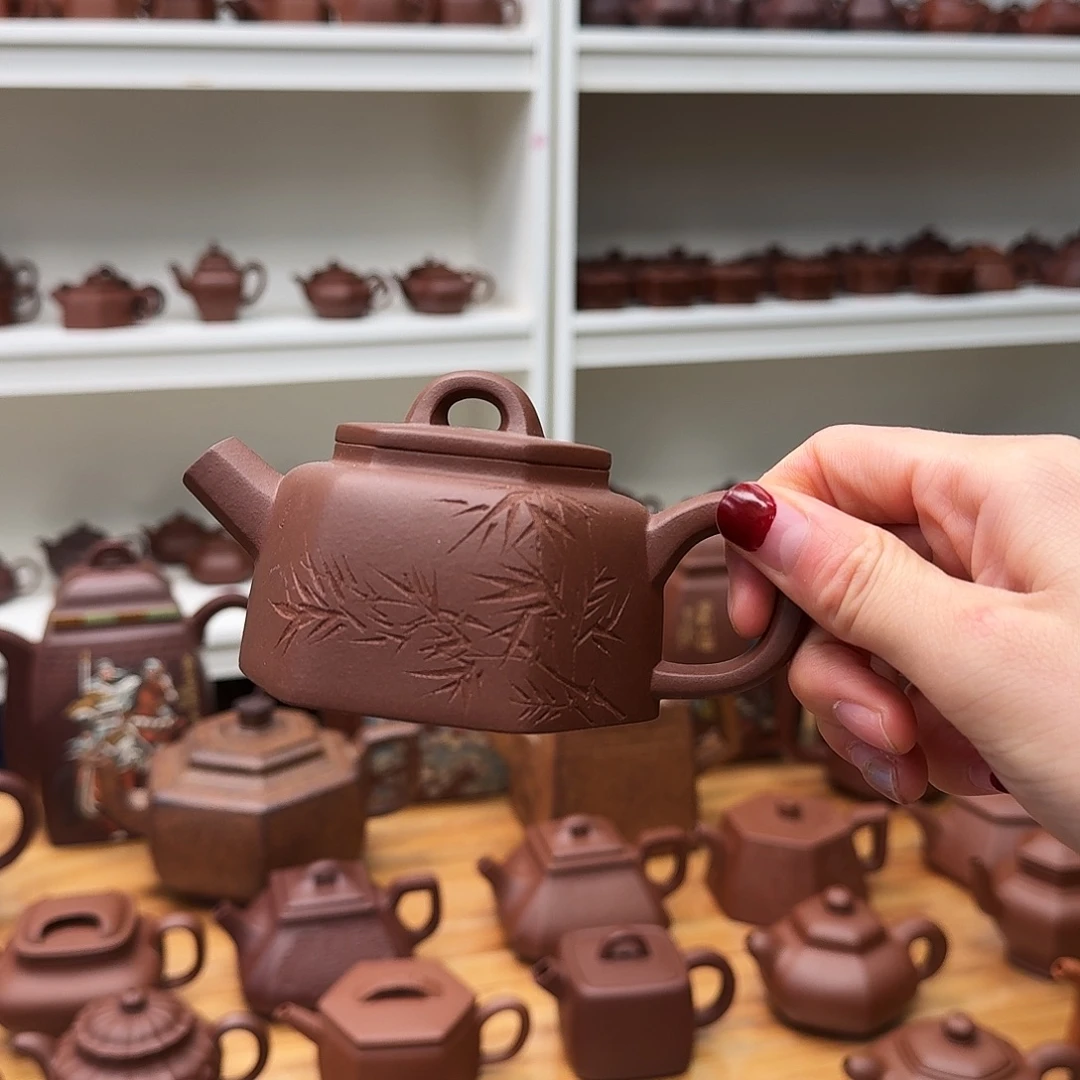 紫砂茶壶六方德钟180cc