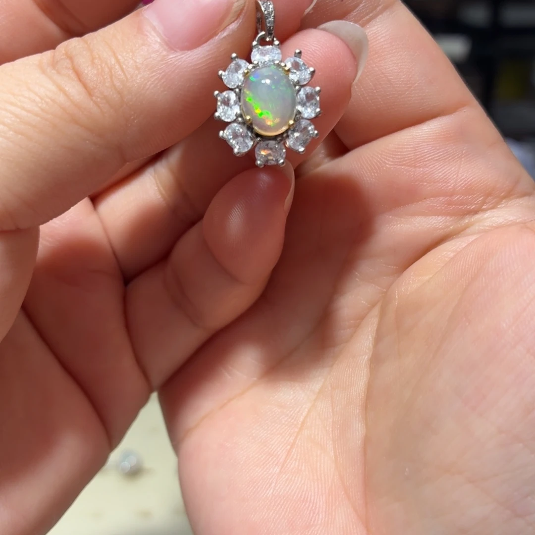 欧泊银S925镶嵌戒指抖音基地质检