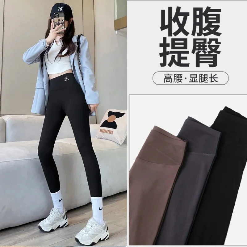 加厚鲨鱼库女秋冬外穿新款2024高腰打底裤小脚裤加厚保暖芭比裤副