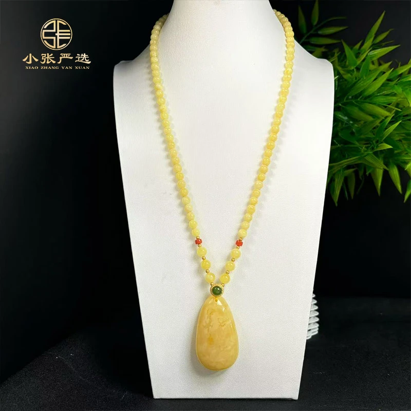 【小张严选】ML0039 蜜蜡水滴设计款项链 共保18g 多样发其一