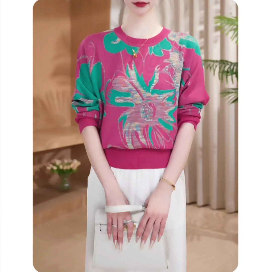 <花颜>新品女士宽松小衫气质上衣时尚休闲女装3ZS0125918
