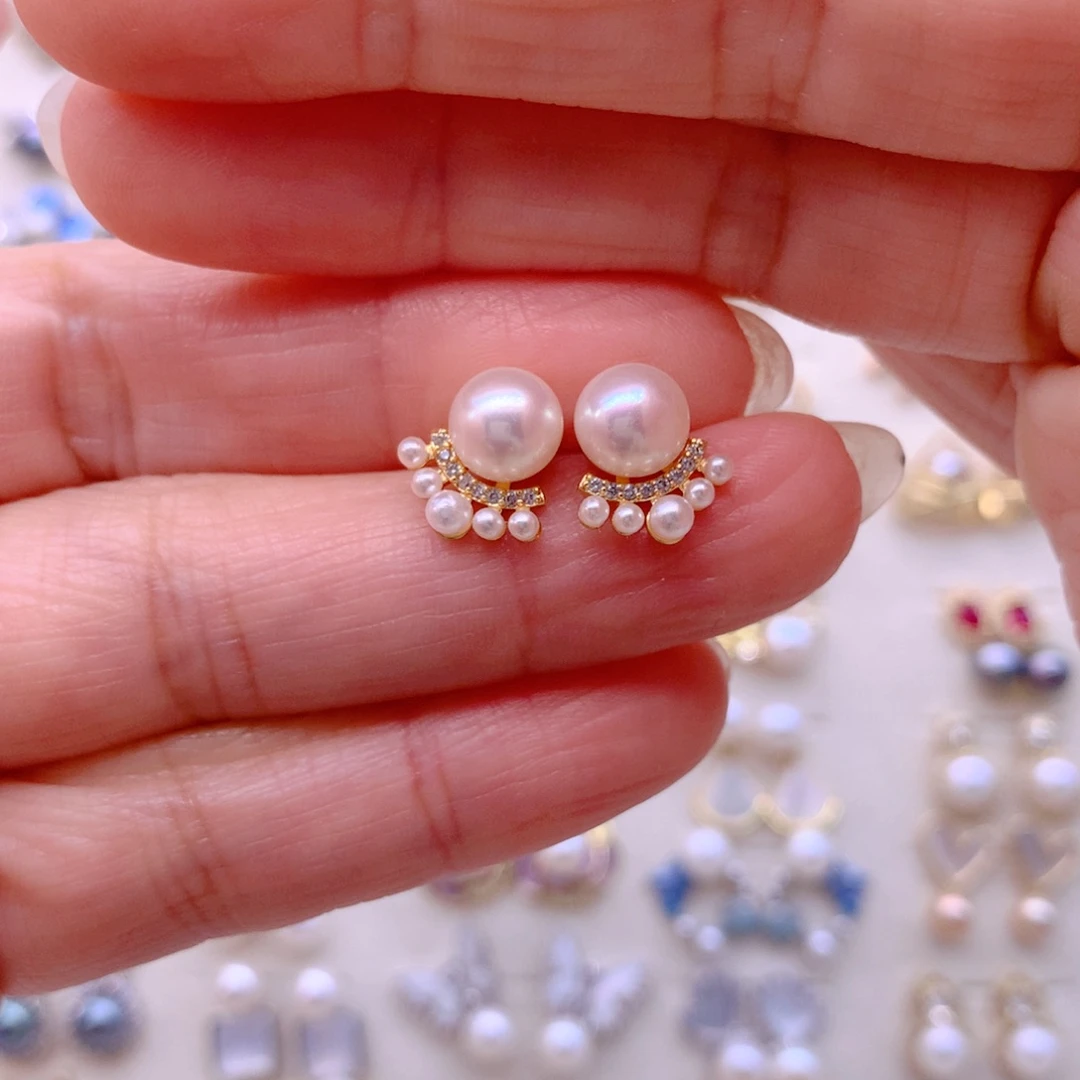 淡水珍珠耳饰合金