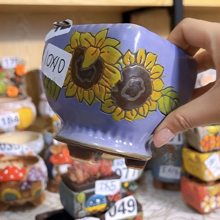 陶瓷多肉花盆满15包邮