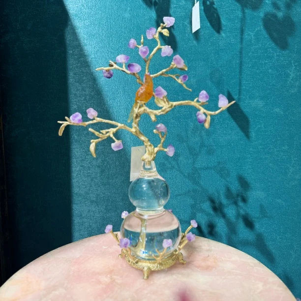 J05 水晶黄铜装饰桌面玄关摆件33×20×48cm