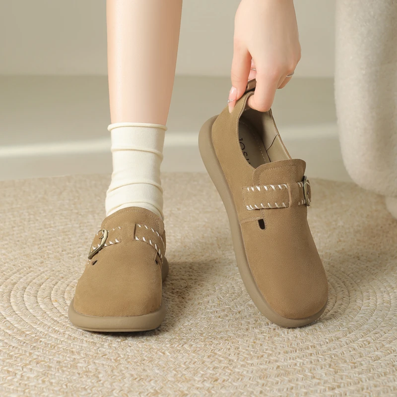 春秋季深口勃肯鞋女豆豆鞋单鞋随性休闲风