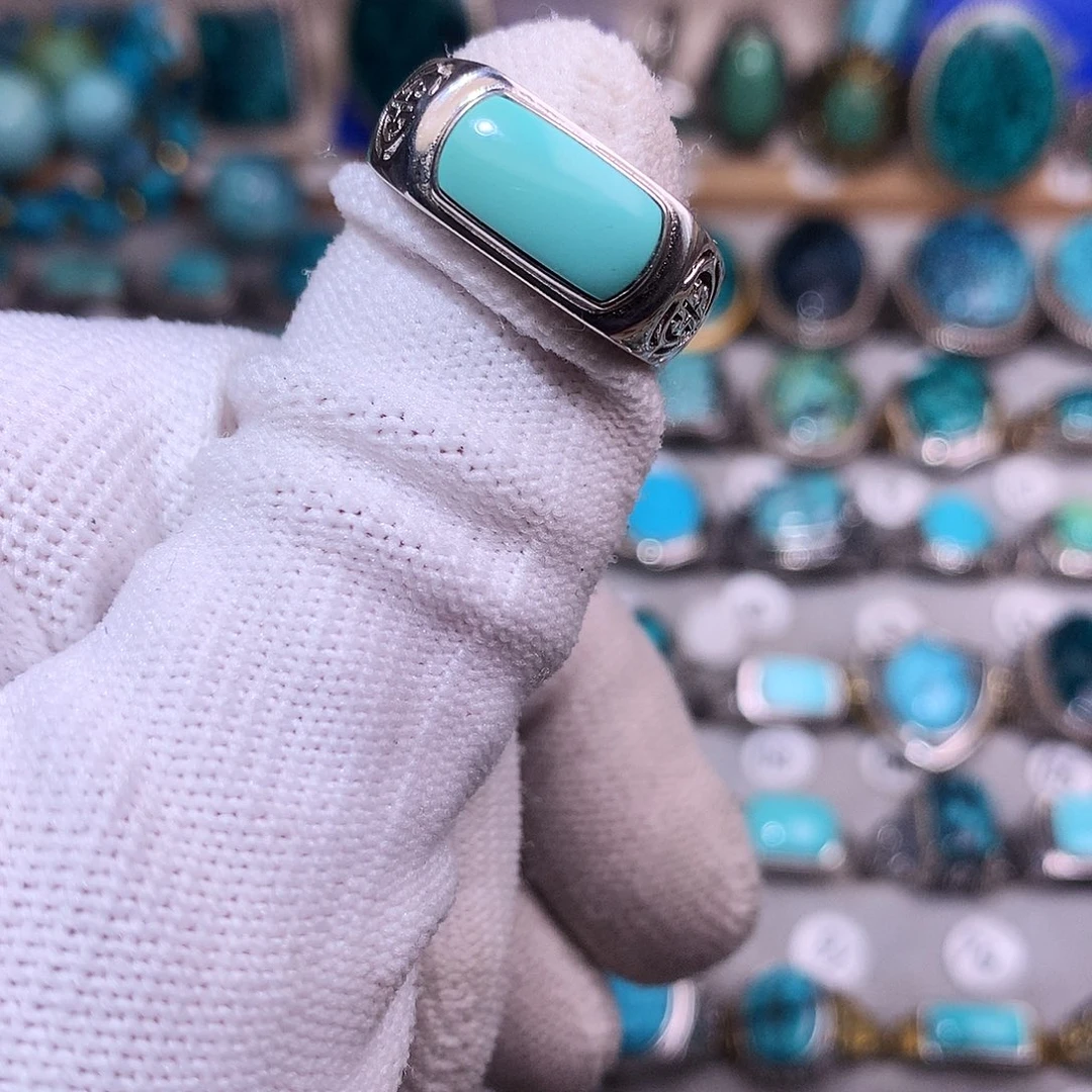 绿松石挂件银S925镶嵌