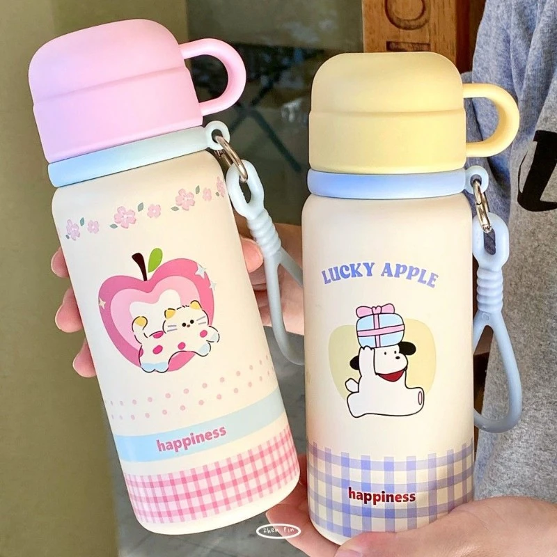 可爱保温杯吸管不锈钢新款高颜值ins儿童女生水杯学生杯子便携AKH