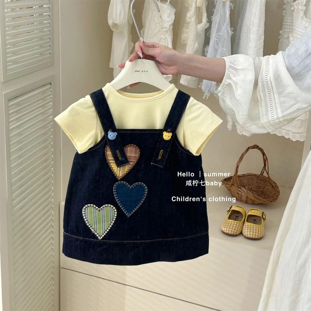 女童牛仔连衣裙夏装2025新款女宝宝韩版时髦背心裙儿童公主婴儿