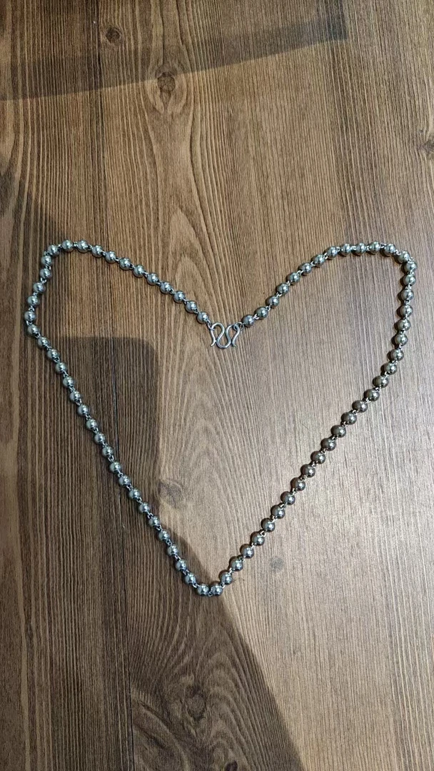 链子925银 925银珠珠项链时尚百搭