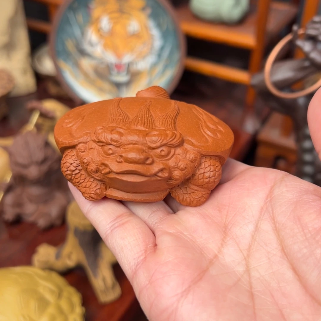 紫砂茶宠龙龟盖置