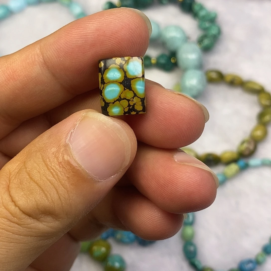 未镶嵌高瓷三彩方戒面