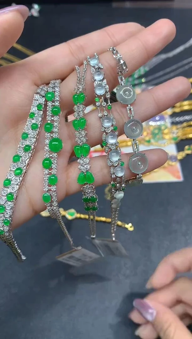 【小鱼严选】翡翠手链-18K金镶嵌- 多样性发其一AL35|CXQ21