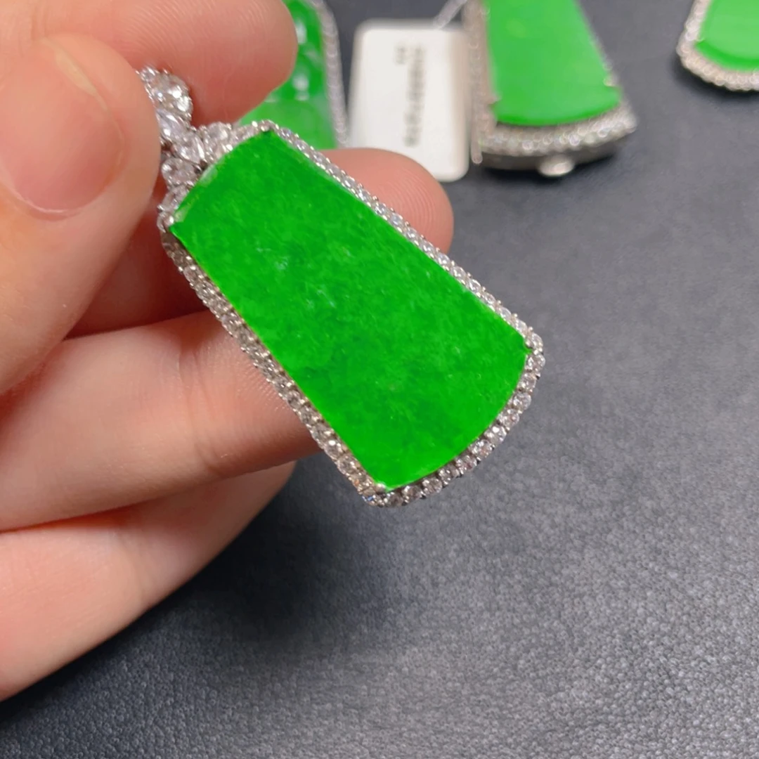 翡翠银S925镶嵌吊坠(不含链)