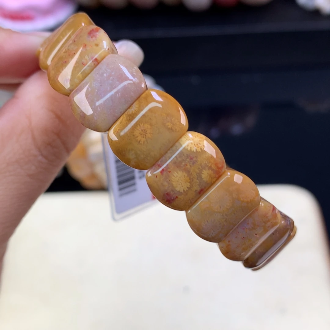 硅化珊瑚（珊瑚玉）未镶嵌吊坠(赠链)五折手排（29号）