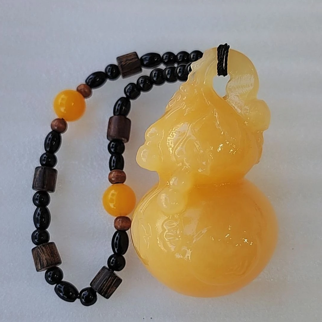 天然米黄玉白菜雕刻手把件创意饰品手把件