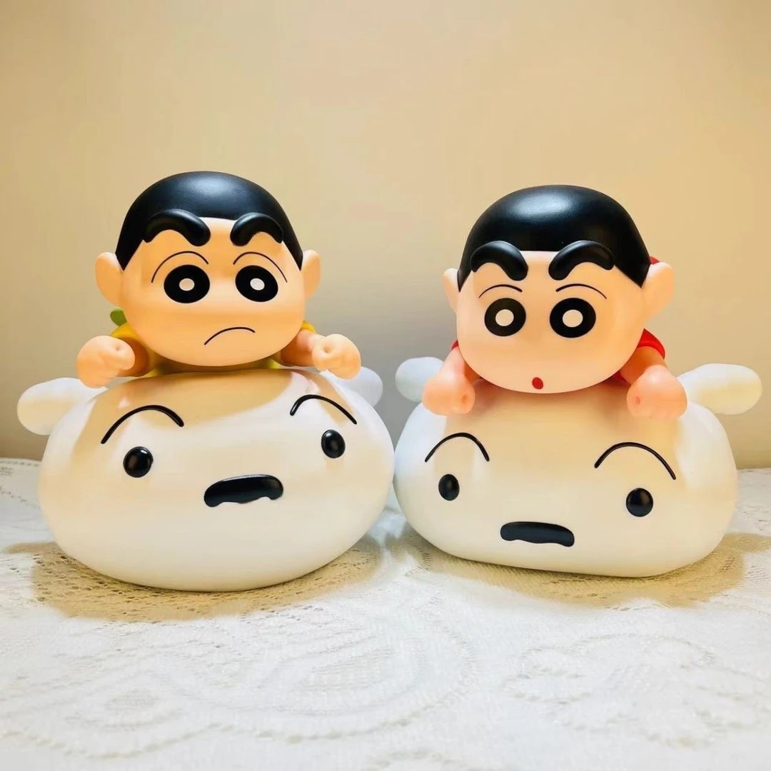 【新款】发光蜡笔小新夜灯骑小白小夜灯模型手办摆件动漫礼物网红