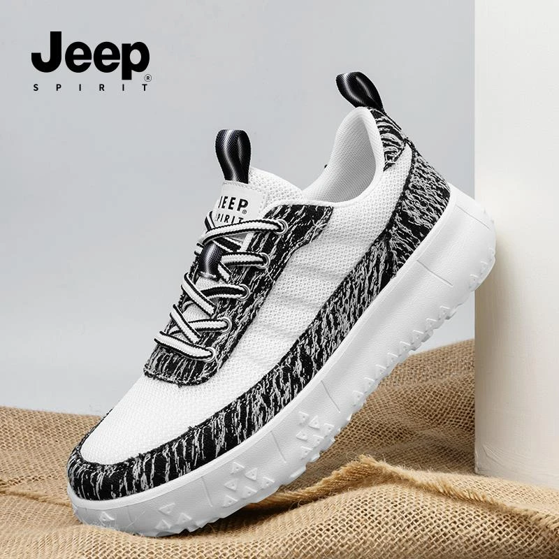JEEPSPIRIT吉普休闲鞋男2025新款夏季透气帆布鞋厚底单鞋小众板鞋