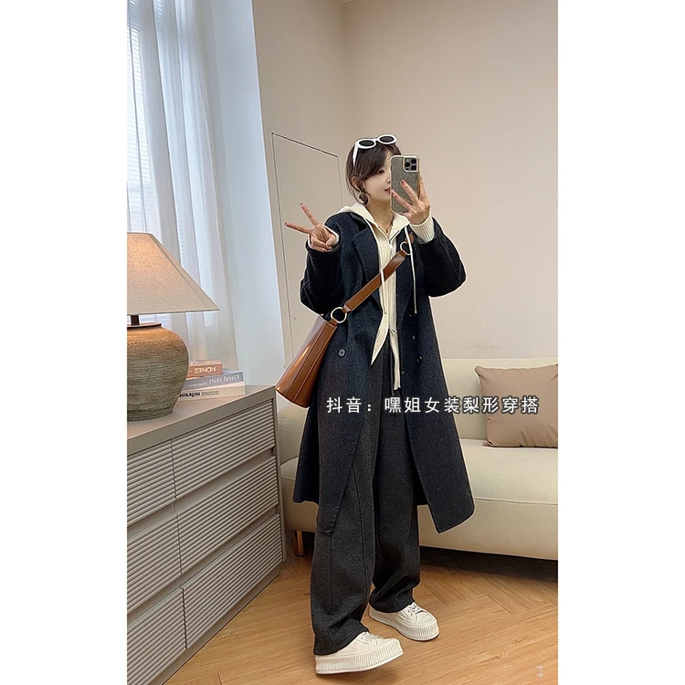 【首尔时光】韩系高级感气质女主角双面羊毛大衣长款百搭时尚外套女