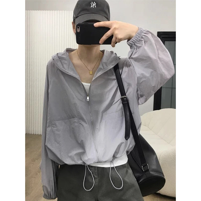 轻薄款连帽防晒衣女夏季2025年新款韩系防紫外线透气小个子防晒服