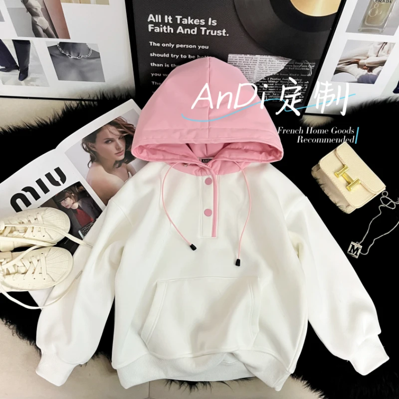 〖ANDI〗安迪女童卫衣加厚拼接亲子卫衣时尚5212