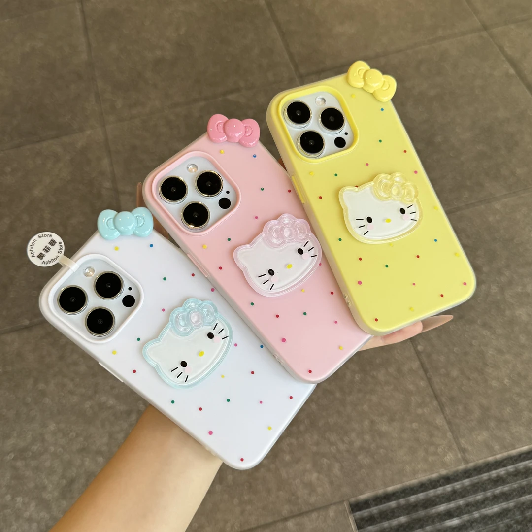 奥菲顿立体kt蝴蝶结贴件适用iPhone16肤感果冻15手机壳苹果14/13