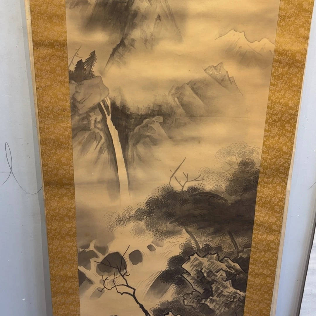 书法醉**涛卷轴绢本A16