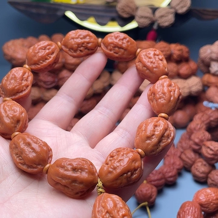 我***你文玩核桃手串水晶白菜