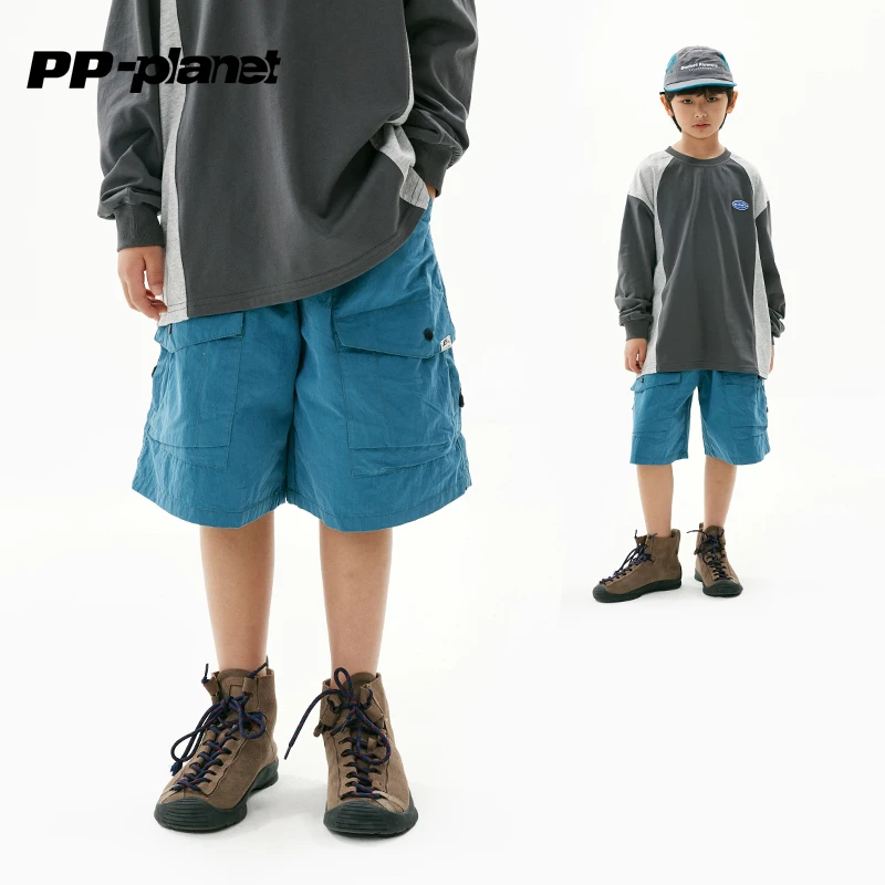 PP星球童装儿童夏季短裤2025新款中大童百搭中裤男孩工装五分裤