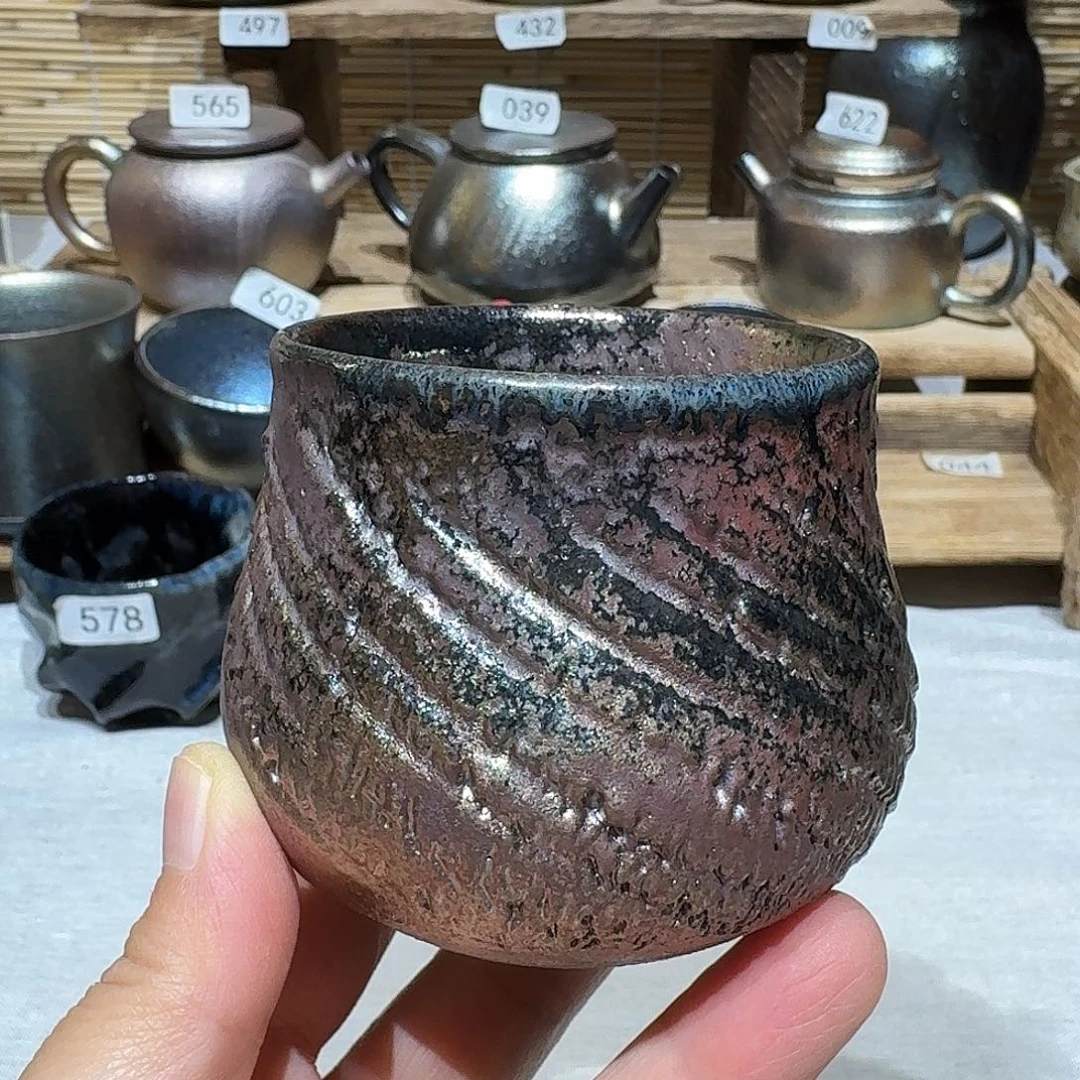 『***』壶建水紫陶紫泥柴烧杯