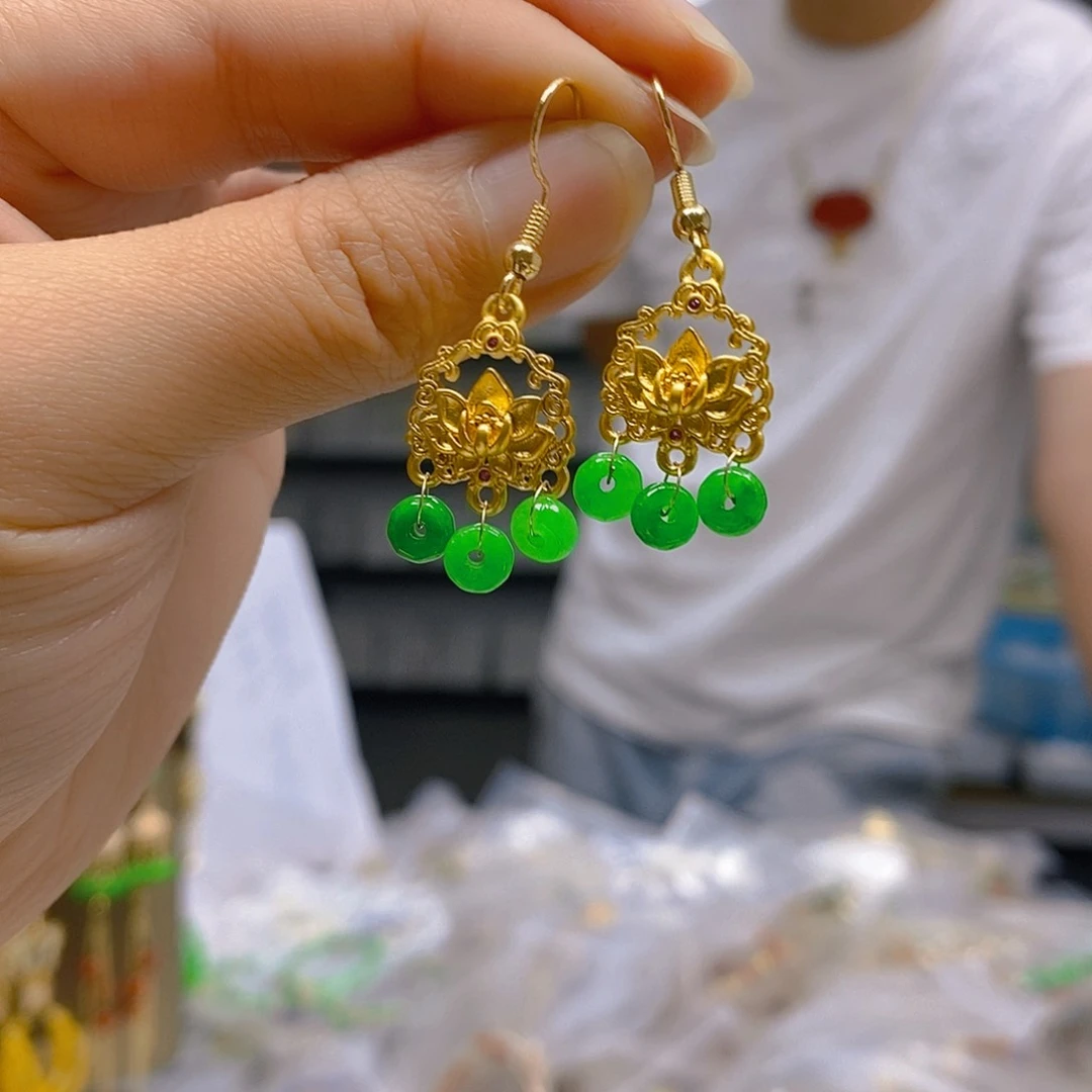 翡翠合金耳饰翡翠