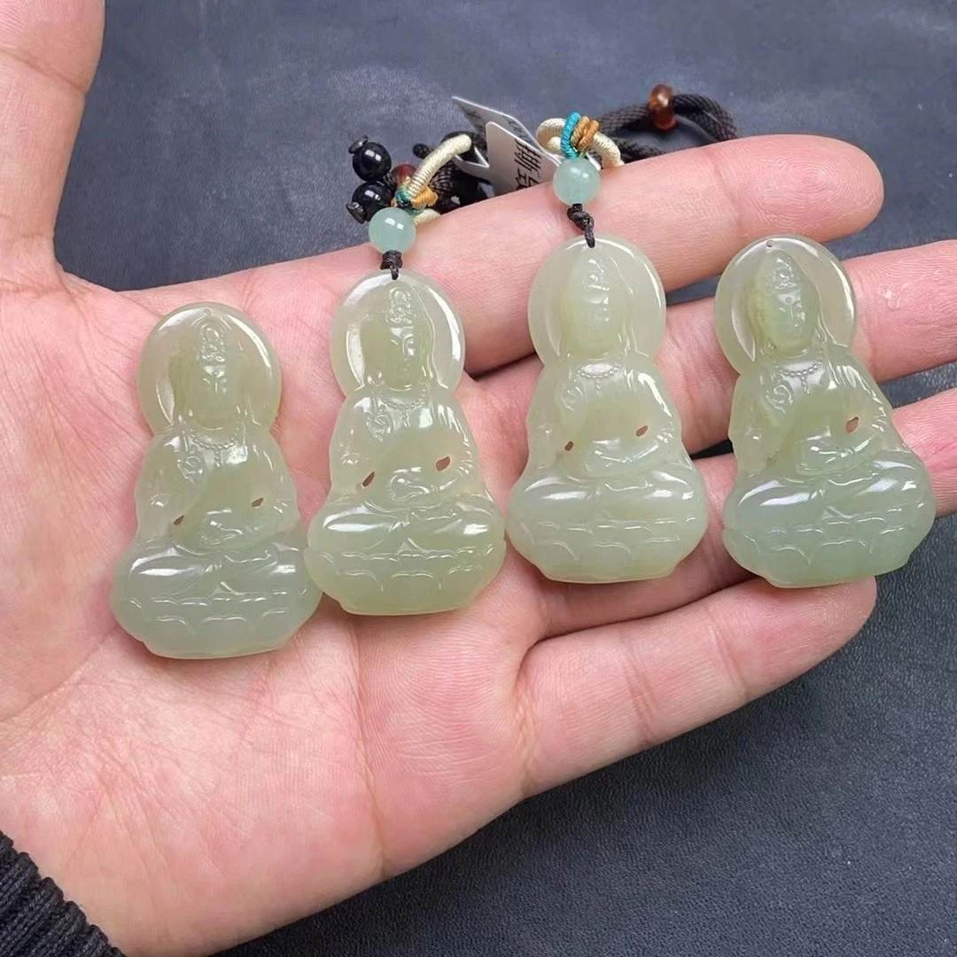 天然和田玉吊坠观音多样性拍一发一