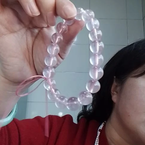 银S925镶嵌水晶手链星光粉水晶手串