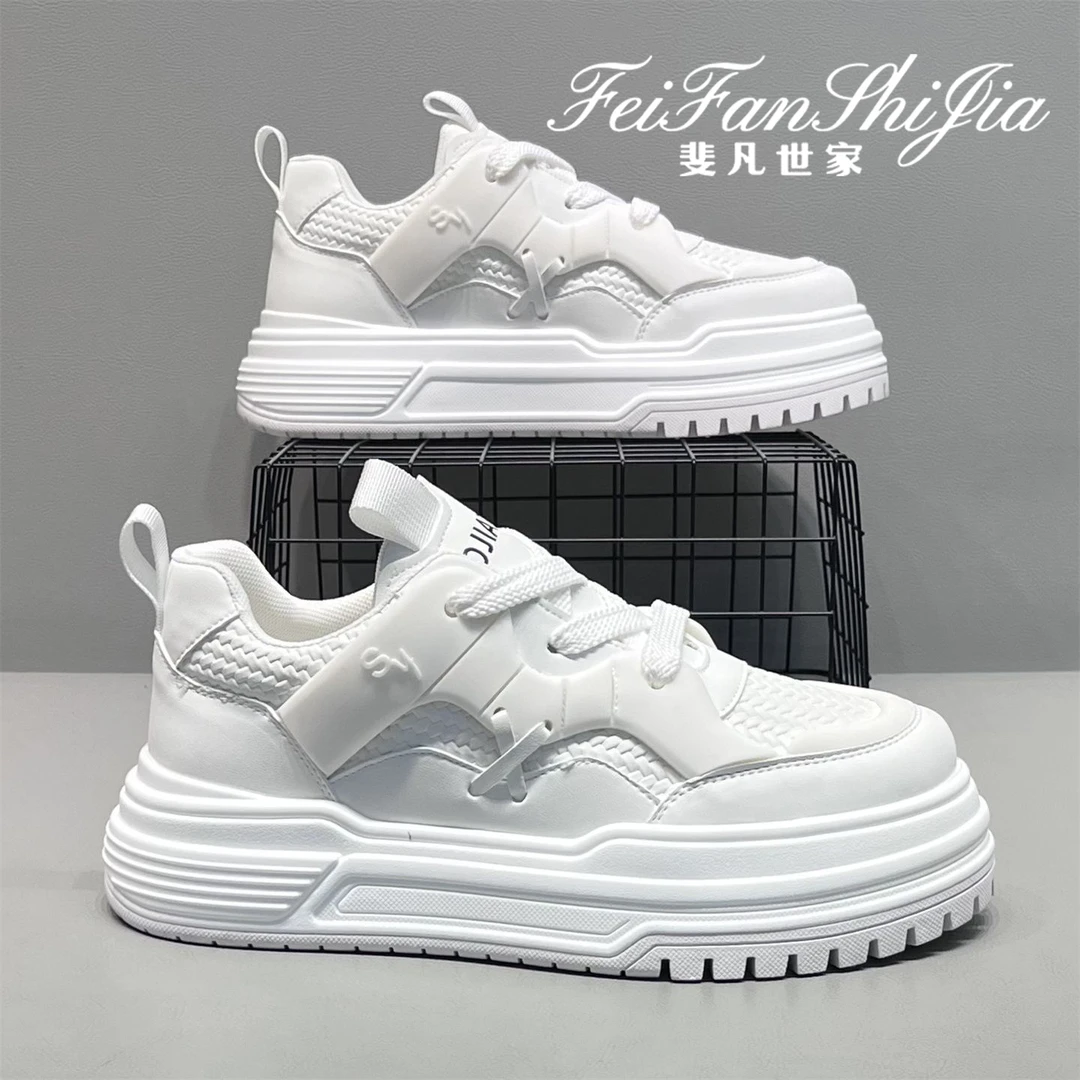 鞋子男款爆款2025新款秋季厚底拼色休闲鞋时尚潮流干净感痞帅男鞋