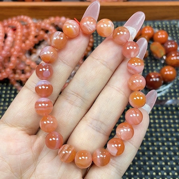 南红玛瑙未镶嵌颈饰单圈9mm+